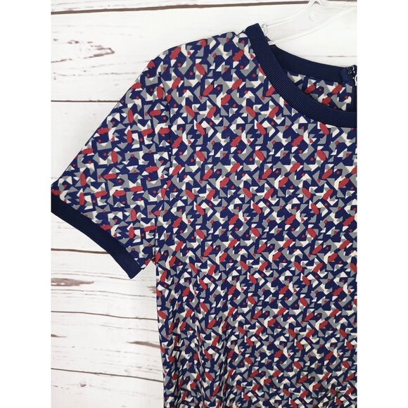 Lauren Ralph Lauren Navy Red Geometric Women's‎ Size Medium Top - Picture 3 of 8